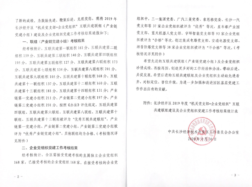 打造混淆所有制企业党建标杆 ——ezweb易利娱乐平台智能党委获评2019年长沙经开区企业党组织党建事情审核“优异”等